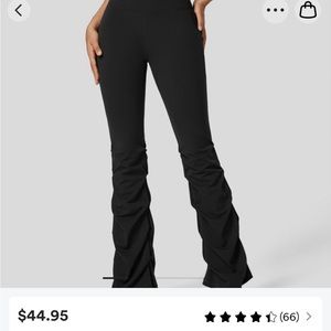 Halara Softlyzero High Waisted Inside Pocket Layered Ruched Casual Flare Pants